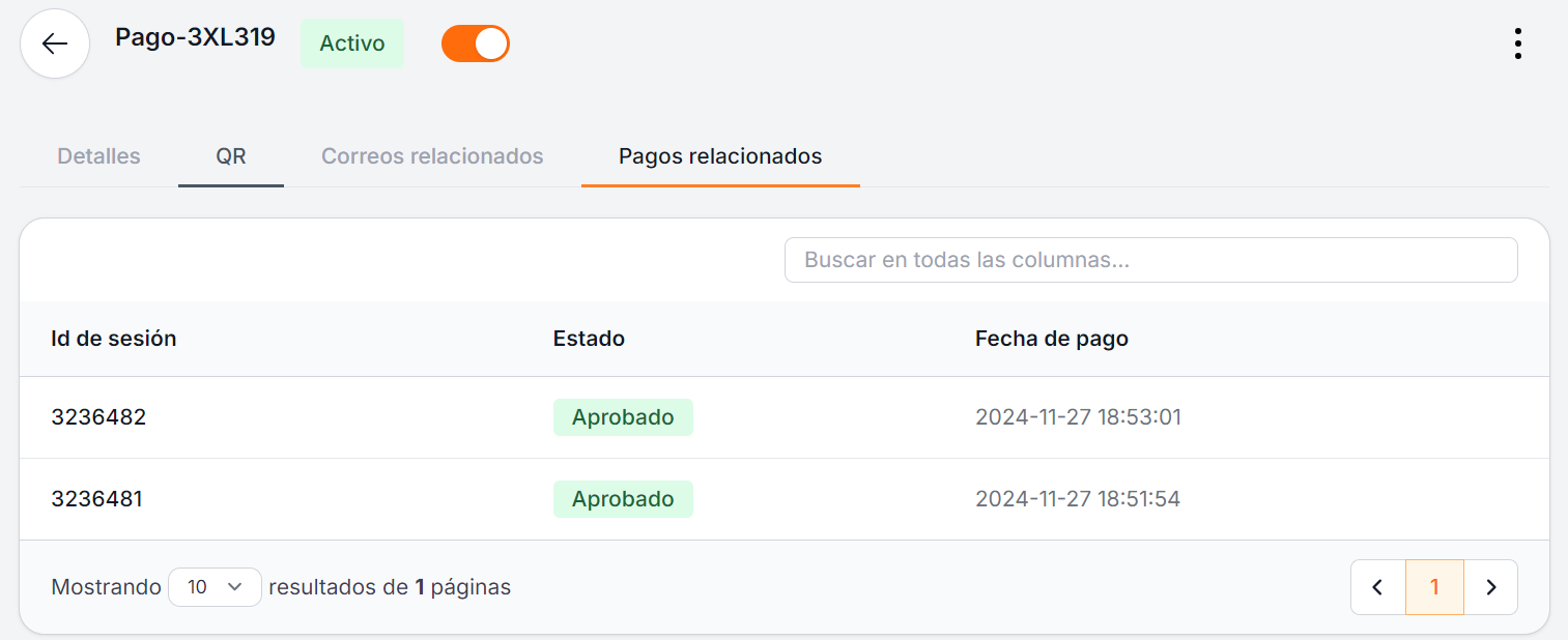 View pay links
